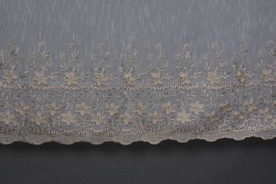 NAKIŞ 11 MODEL KREM RENK TEK KANAT Hazır dikilmiş Pileli Fon Perde 300*260 cm - 4