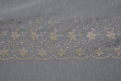 NAKIŞ 11 MODEL KREM RENK TEK KANAT Hazır dikilmiş Pileli Fon Perde 300*260 cm - 6