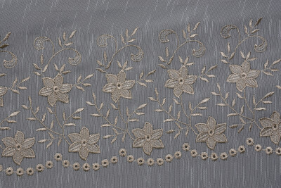 NAKIŞ 11 MODEL KREM RENK TEK KANAT Hazır dikilmiş Pileli Fon Perde 300*260 cm - 9