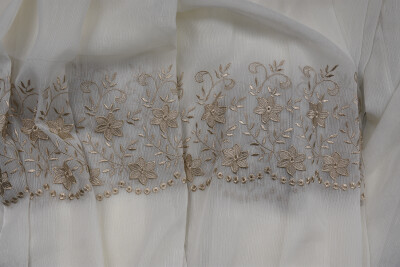 NAKIŞ 11 MODEL KREM RENK TEK KANAT Hazır dikilmiş Pileli Fon Perde 300*260 cm - 11