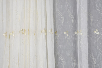 NAKIŞ 12 MODEL KREM RENK TEK KANAT Hazır dikilmiş Pileli Fon Perde 300*260 cm - 2