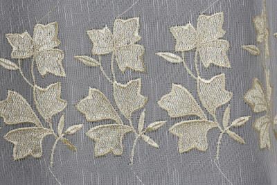 NAKIŞ 12 MODEL KREM RENK TEK KANAT Hazır dikilmiş Pileli Fon Perde 300*260 cm - 3