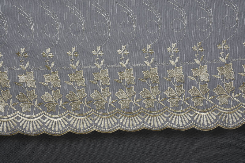 NAKIŞ 12 MODEL KREM RENK TEK KANAT Hazır dikilmiş Pileli Fon Perde 300*260 cm - 4