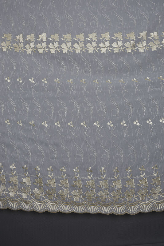 NAKIŞ 12 MODEL KREM RENK TEK KANAT Hazır dikilmiş Pileli Fon Perde 300*260 cm - 5