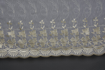 NAKIŞ 13 MODEL KREM RENK TEK KANAT Hazır dikilmiş Pileli Fon Perde 300*260 cm - 4