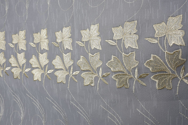 NAKIŞ 13 MODEL KREM RENK TEK KANAT Hazır dikilmiş Pileli Fon Perde 300*260 cm - 7