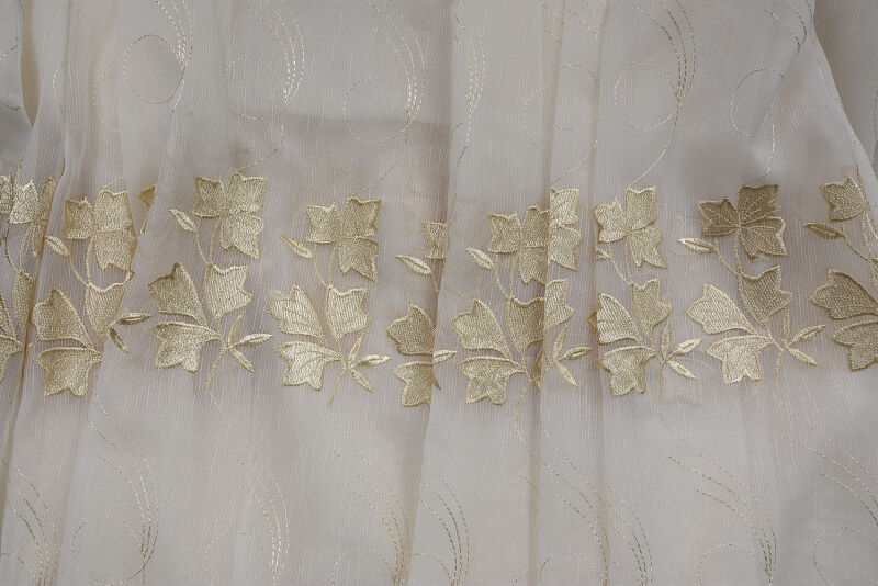 NAKIŞ 13 MODEL KREM RENK TEK KANAT Hazır dikilmiş Pileli Fon Perde 300*260 cm - 10