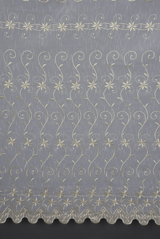 NAKIŞ 14 MODEL KREM RENK TEK KANAT Hazır dikilmiş Pileli Fon Perde 300*260 cm - 6