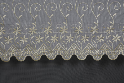 NAKIŞ 14 MODEL KREM RENK TEK KANAT Hazır dikilmiş Pileli Fon Perde 300*260 cm - 4