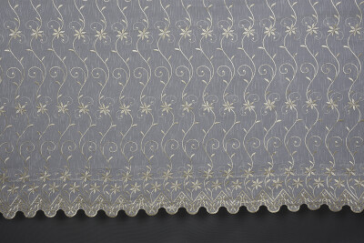 NAKIŞ 14 MODEL KREM RENK TEK KANAT Hazır dikilmiş Pileli Fon Perde 300*260 cm - 5