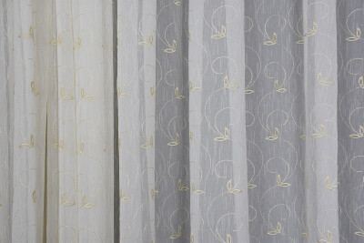 NAKIŞ 15 MODEL KREM RENK TEK KANAT Hazır dikilmiş Pileli Fon Perde 300*260 cm - 2