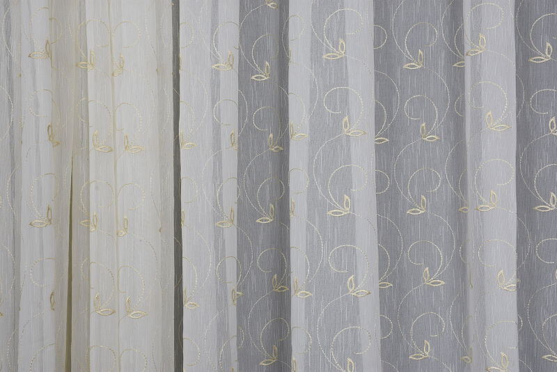 NAKIŞ 15 MODEL KREM RENK TEK KANAT Hazır dikilmiş Pileli Fon Perde 300*260 cm - 2