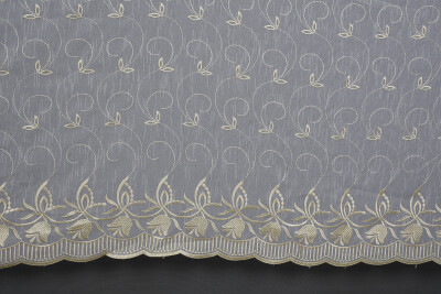 NAKIŞ 15 MODEL KREM RENK TEK KANAT Hazır dikilmiş Pileli Fon Perde 300*260 cm - 4