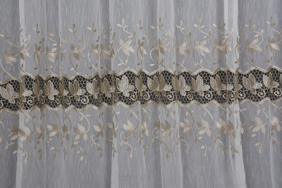 NAKIŞ 16 MODEL KREM RENK TEK KANAT Hazır dikilmiş Pileli Fon Perde 300*260 cm - 2