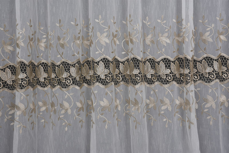 NAKIŞ 16 MODEL KREM RENK TEK KANAT Hazır dikilmiş Pileli Fon Perde 300*260 cm - 2