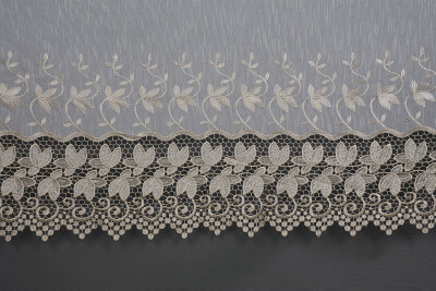 NAKIŞ 16 MODEL KREM RENK TEK KANAT Hazır dikilmiş Pileli Fon Perde 300*260 cm - 4