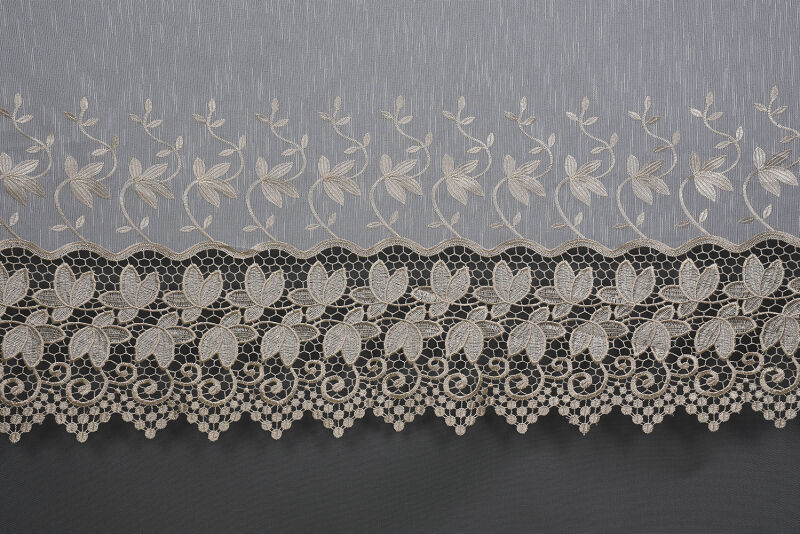 NAKIŞ 16 MODEL KREM RENK TEK KANAT Hazır dikilmiş Pileli Fon Perde 300*260 cm - 4