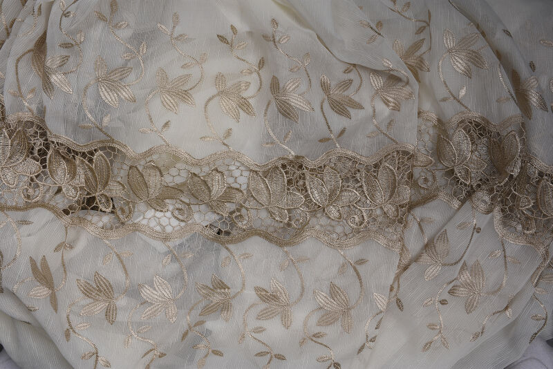 NAKIŞ 16 MODEL KREM RENK TEK KANAT Hazır dikilmiş Pileli Fon Perde 300*260 cm - 7