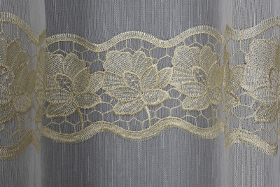 NAKIŞ 3 MODEL KREM KREM RENK TEK KANAT Hazır dikilmiş Pileli Fon Perde 300*260 cm - 2