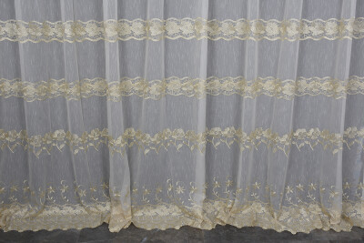 NAKIŞ 3 MODEL KREM KREM RENK TEK KANAT Hazır dikilmiş Pileli Fon Perde 300*260 cm - 4