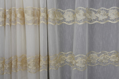 NAKIŞ 3 MODEL KREM KREM RENK TEK KANAT Hazır dikilmiş Pileli Fon Perde 300*260 cm - 5