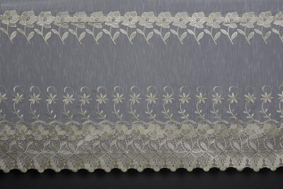 NAKIŞ 3 MODEL KREM KREM RENK TEK KANAT Hazır dikilmiş Pileli Fon Perde 300*260 cm - 7