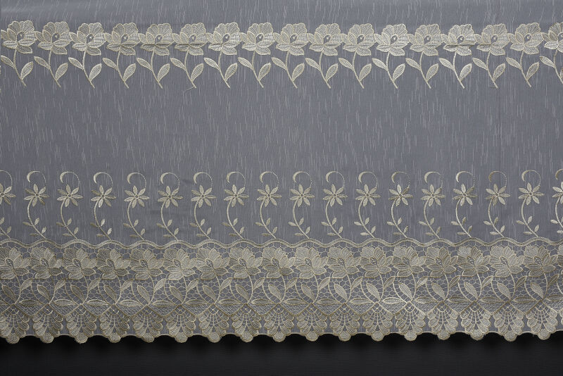 NAKIŞ 3 MODEL KREM KREM RENK TEK KANAT Hazır dikilmiş Pileli Fon Perde 300*260 cm - 7