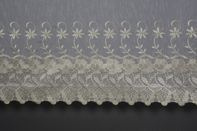 NAKIŞ 3 MODEL KREM KREM RENK TEK KANAT Hazır dikilmiş Pileli Fon Perde 300*260 cm - 8