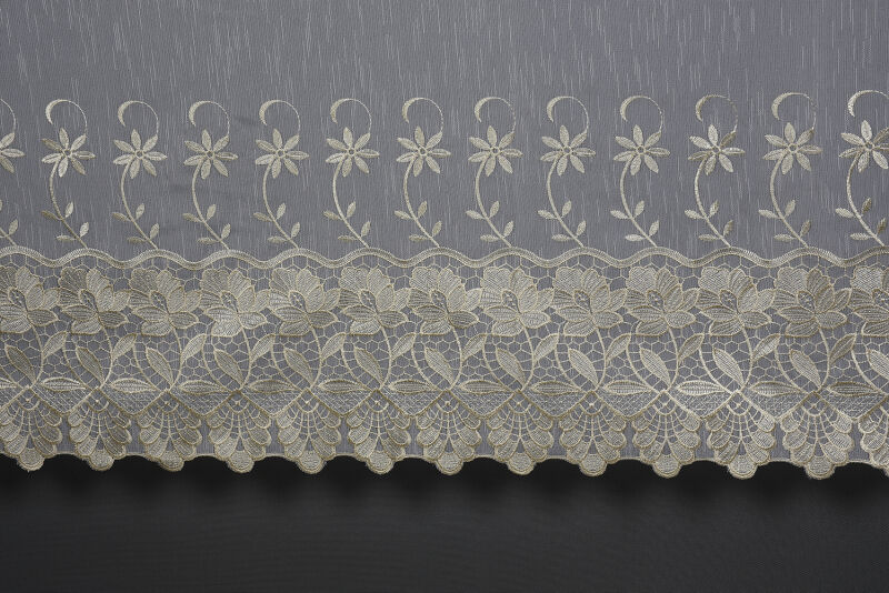 NAKIŞ 3 MODEL KREM KREM RENK TEK KANAT Hazır dikilmiş Pileli Fon Perde 300*260 cm - 8