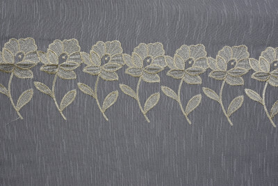 NAKIŞ 3 MODEL KREM KREM RENK TEK KANAT Hazır dikilmiş Pileli Fon Perde 300*260 cm - 9