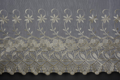 NAKIŞ 3 MODEL KREM KREM RENK TEK KANAT Hazır dikilmiş Pileli Fon Perde 300*260 cm - 12