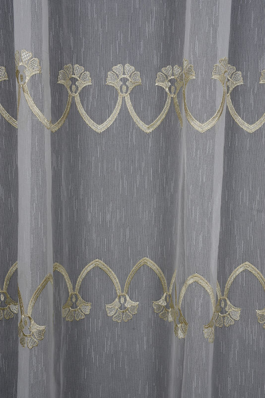 NAKIŞ 4 MODEL KREM KREM RENK TEK KANAT Hazır dikilmiş Pileli Fon Perde 300*260 cm - 3