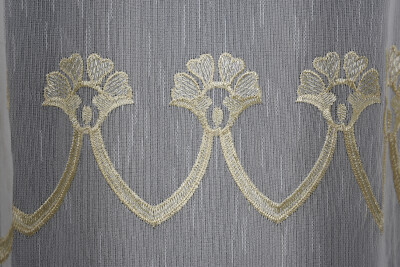 NAKIŞ 4 MODEL KREM KREM RENK TEK KANAT Hazır dikilmiş Pileli Fon Perde 300*260 cm - 4