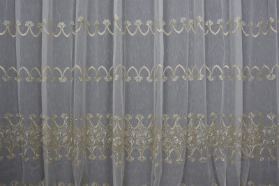 NAKIŞ 4 MODEL KREM KREM RENK TEK KANAT Hazır dikilmiş Pileli Fon Perde 300*260 cm - 5