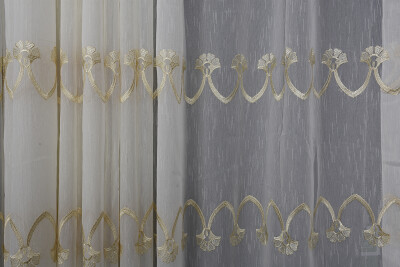 NAKIŞ 4 MODEL KREM KREM RENK TEK KANAT Hazır dikilmiş Pileli Fon Perde 300*260 cm - 8