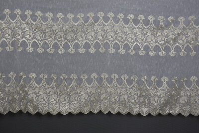 NAKIŞ 4 MODEL KREM KREM RENK TEK KANAT Hazır dikilmiş Pileli Fon Perde 300*260 cm - 10