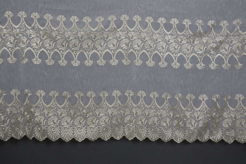 NAKIŞ 4 MODEL KREM KREM RENK TEK KANAT Hazır dikilmiş Pileli Fon Perde 300*260 cm - 10