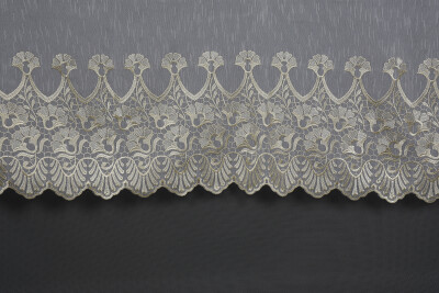 NAKIŞ 4 MODEL KREM KREM RENK TEK KANAT Hazır dikilmiş Pileli Fon Perde 300*260 cm - 11