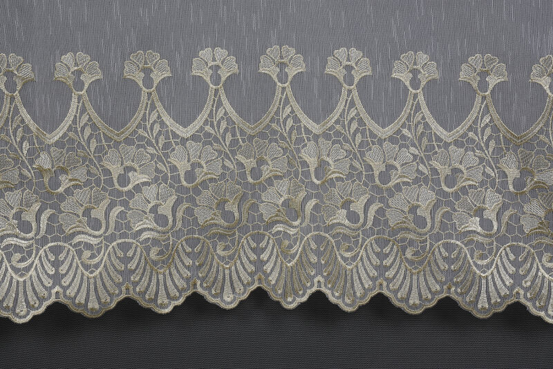 NAKIŞ 4 MODEL KREM KREM RENK TEK KANAT Hazır dikilmiş Pileli Fon Perde 300*260 cm - 12