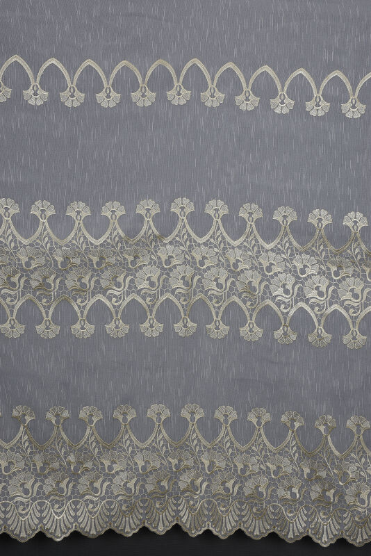 NAKIŞ 4 MODEL KREM KREM RENK TEK KANAT Hazır dikilmiş Pileli Fon Perde 300*260 cm - 15