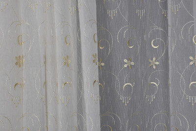 NAKIŞ 5 MODEL KREM KREM RENK TEK KANAT Hazır dikilmiş Pileli Fon Perde 300*260 cm - 2