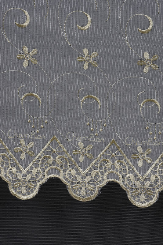 NAKIŞ 5 MODEL KREM KREM RENK TEK KANAT Hazır dikilmiş Pileli Fon Perde 300*260 cm - 6