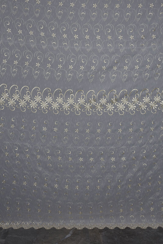 NAKIŞ 5 MODEL KREM KREM RENK TEK KANAT Hazır dikilmiş Pileli Fon Perde 300*260 cm - 8