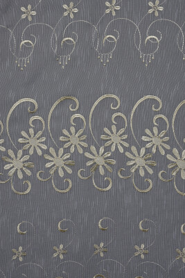 NAKIŞ 5 MODEL KREM KREM RENK TEK KANAT Hazır dikilmiş Pileli Fon Perde 300*260 cm - 12