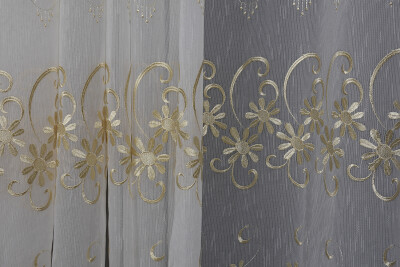 NAKIŞ 5 MODEL KREM KREM RENK TEK KANAT Hazır dikilmiş Pileli Fon Perde 300*260 cm - 3