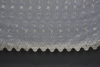 NAKIŞ 5 MODEL KREM KREM RENK TEK KANAT Hazır dikilmiş Pileli Fon Perde 300*260 cm - 4