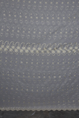 NAKIŞ 5 MODEL KREM KREM RENK TEK KANAT Hazır dikilmiş Pileli Fon Perde 300*260 cm - 8