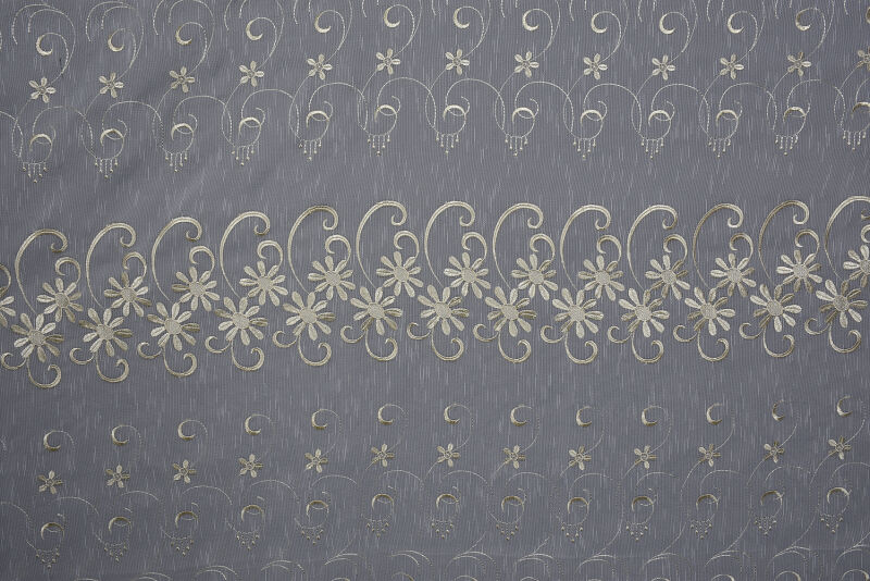 NAKIŞ 5 MODEL KREM KREM RENK TEK KANAT Hazır dikilmiş Pileli Fon Perde 300*260 cm - 9