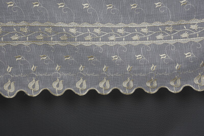 NAKIŞ 6 MODEL KREM RENK TEK KANAT Hazır dikilmiş Pileli Fon Perde 300*260 cm - 3