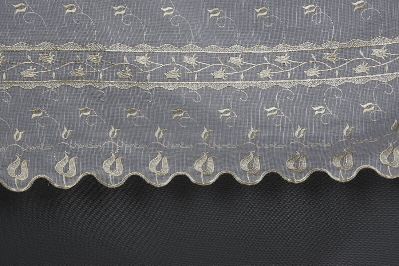 NAKIŞ 6 MODEL KREM RENK TEK KANAT Hazır dikilmiş Pileli Fon Perde 300*260 cm - 3